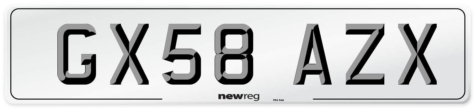 GX58 AZX Number Plate from New Reg